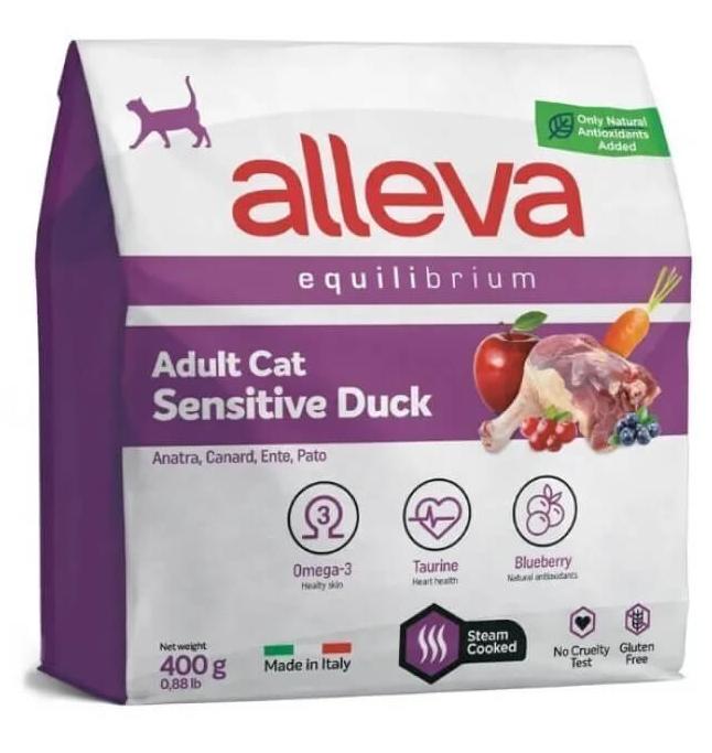 Сухой корм Alleva Equilibrium Sensitive Adult Cat для взрослых кошек с чувствительным пищеварением, утка